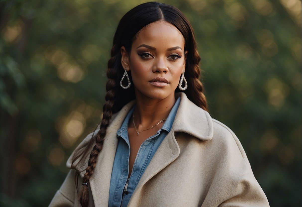 Rihanna's natural beauty shines through as she confidently presents her no-makeup appearance, exuding a sense of authenticity and self-assurance, AI image